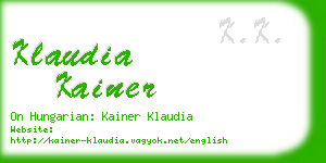 klaudia kainer business card